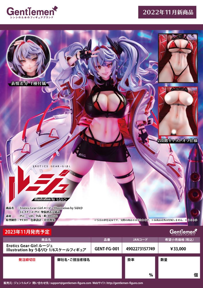 Statua in PVC Erotic Gears 1/6 Girl Rouge Illustrazione di Ulrich 30 cm