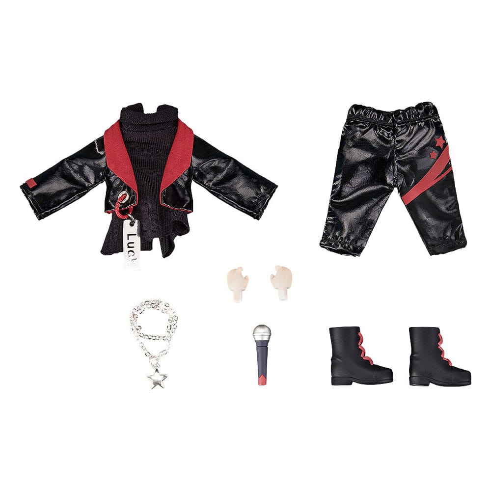 Accessori originali per personaggi di bambole Nendoroid, set di abiti: abito da idolo - ragazzo (rosso intenso)