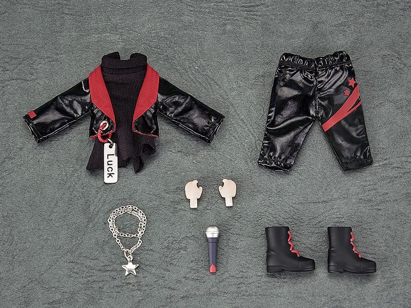 Accessori originali per personaggi di bambole Nendoroid, set di abiti: abito da idolo - ragazzo (rosso intenso)