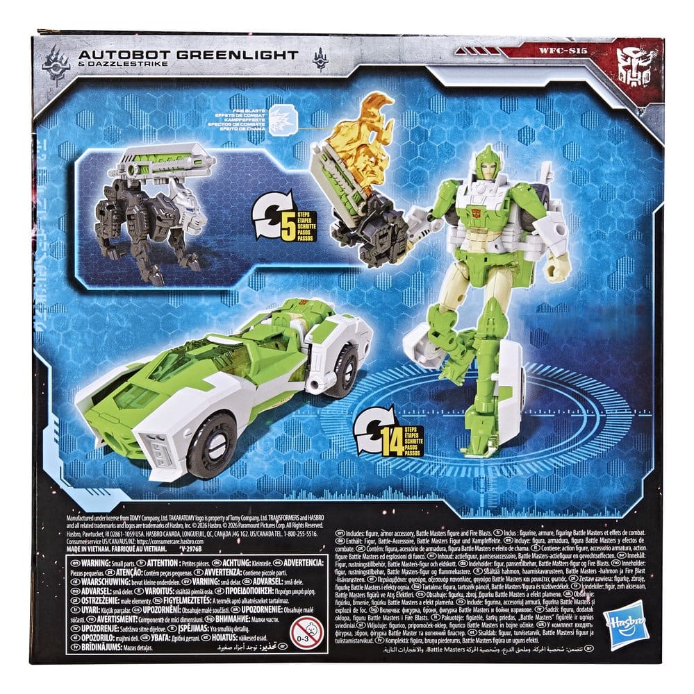 Transformers Generations War for Cybertron: Siege Deluxe Class Action Figure WFC-S15 Autobot Greenlight & Battle Masters Dazzlestrike 14 cm