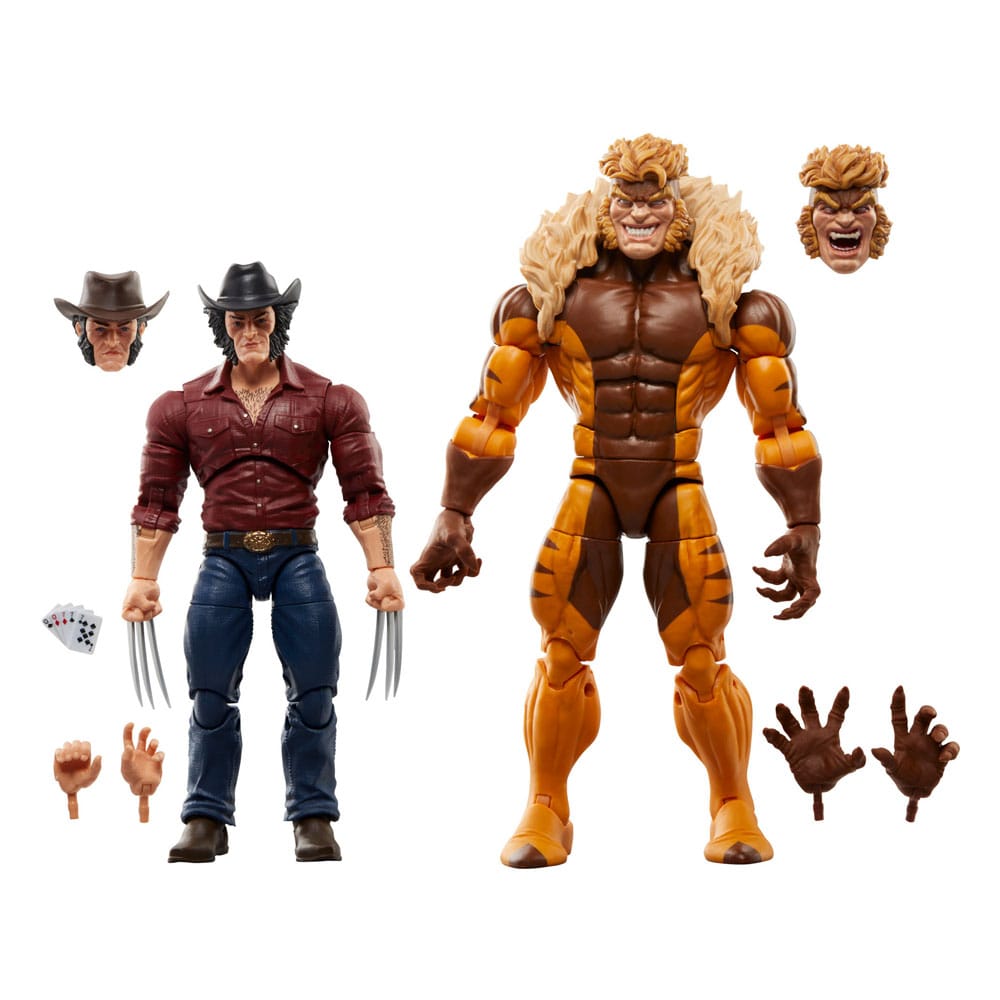 Wolverine 50th Anniversary Marvel Legends Action Figure 2-Pack Marvel's Logan & Sabretooth 15 cm
