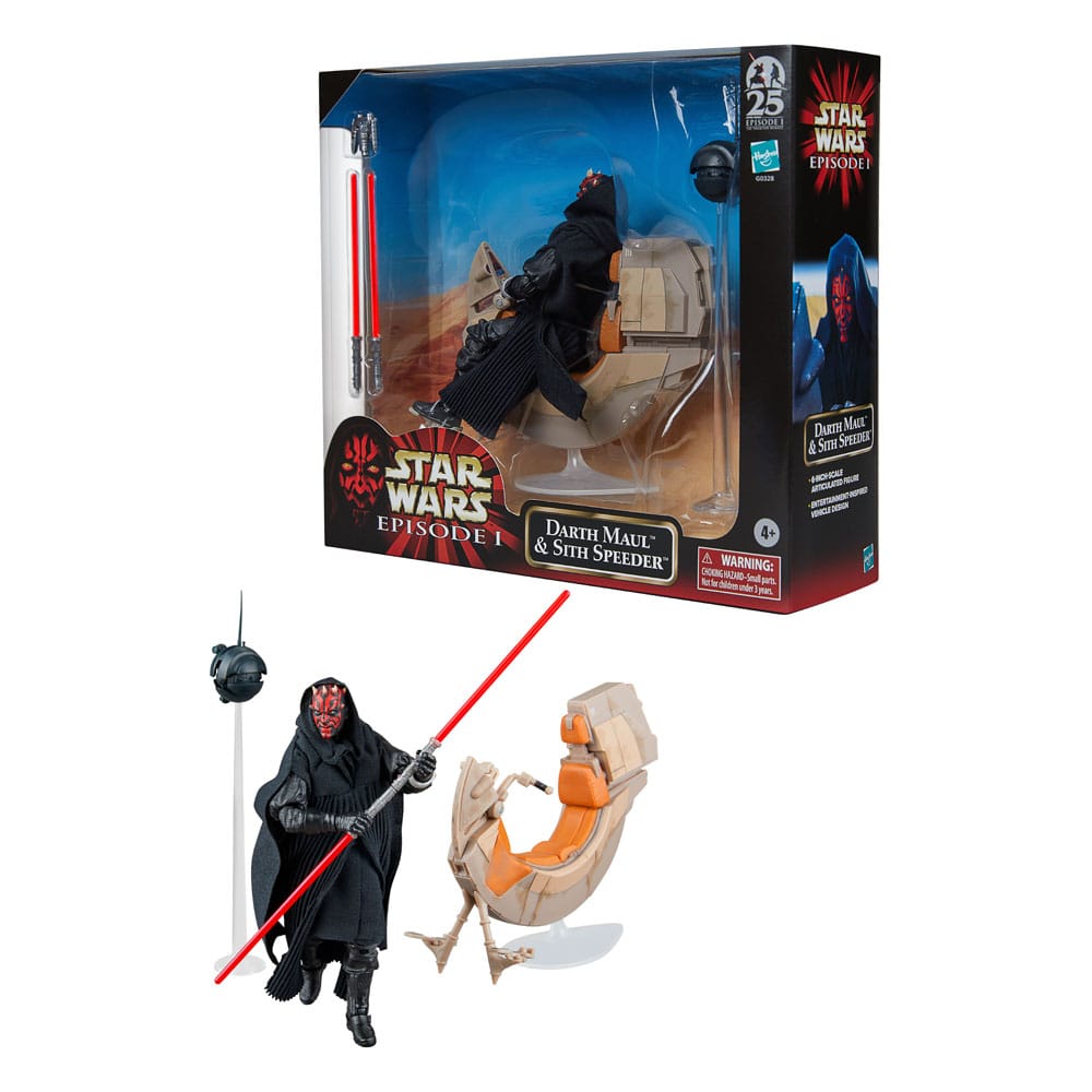 Star Wars Episode I Black Series Vehicle with Action Figure Darth Maul & Sith Speeder SDCC 2024