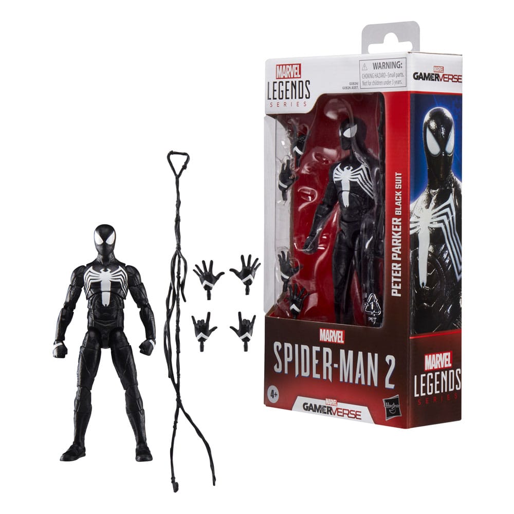 Spider-Man 2 Marvel Legends Gamerverse Action Figure Peter Parker (Black Suit) 15 cm