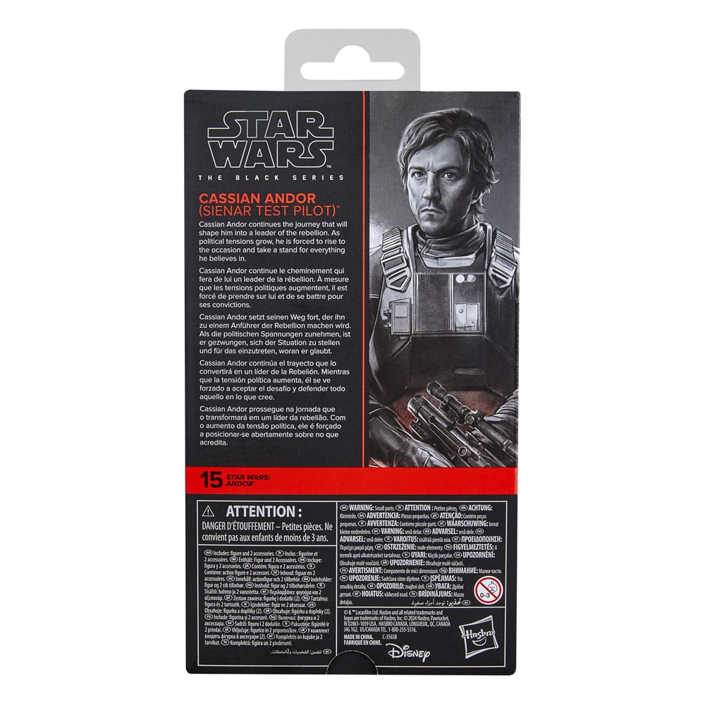 Star Wars: Andor Black Series Action Figure Cassian Andor (pilota collaudatore di Sienar) 15 cm