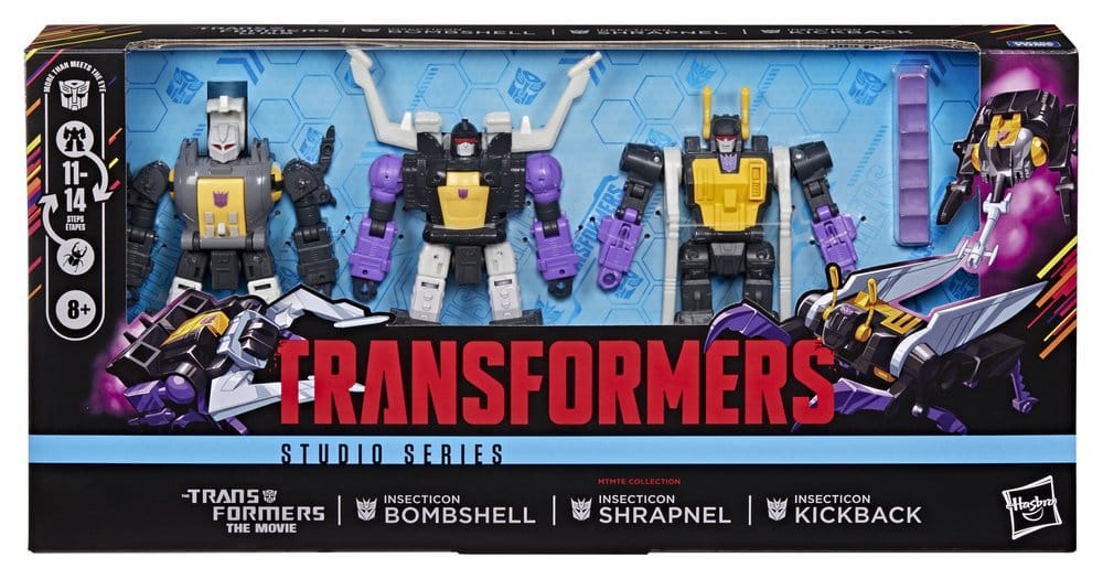 The Transformers: The Movie Studio Series Deluxe Class Action Figure 3-Pack Insecticon Bombshell, Shrapnel & Kickback 14 cm