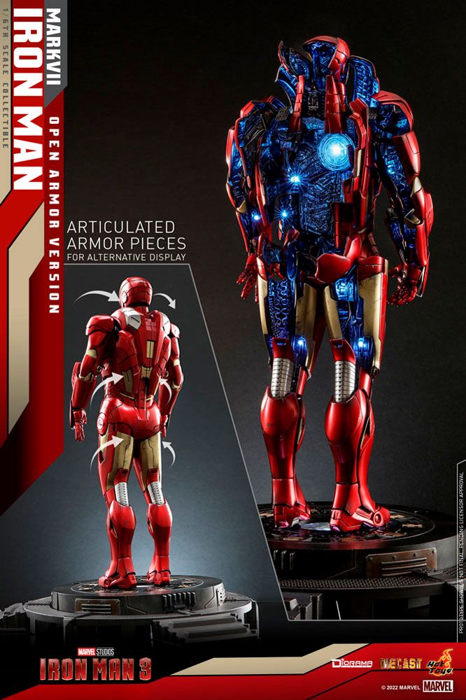 Diorama Iron Man 3 1/6 Iron Man Mark VII (versione armatura aperta) 32 cm