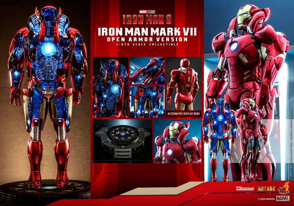Diorama Iron Man 3 1/6 Iron Man Mark VII (versione armatura aperta) 32 cm