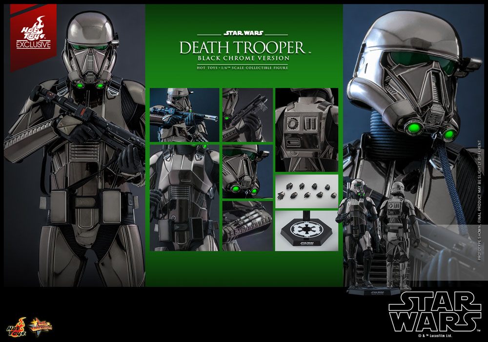 Star Wars 1/6 Death Trooper Action Figure (Black Chrome) 2022 Convention Exclusive 32cm