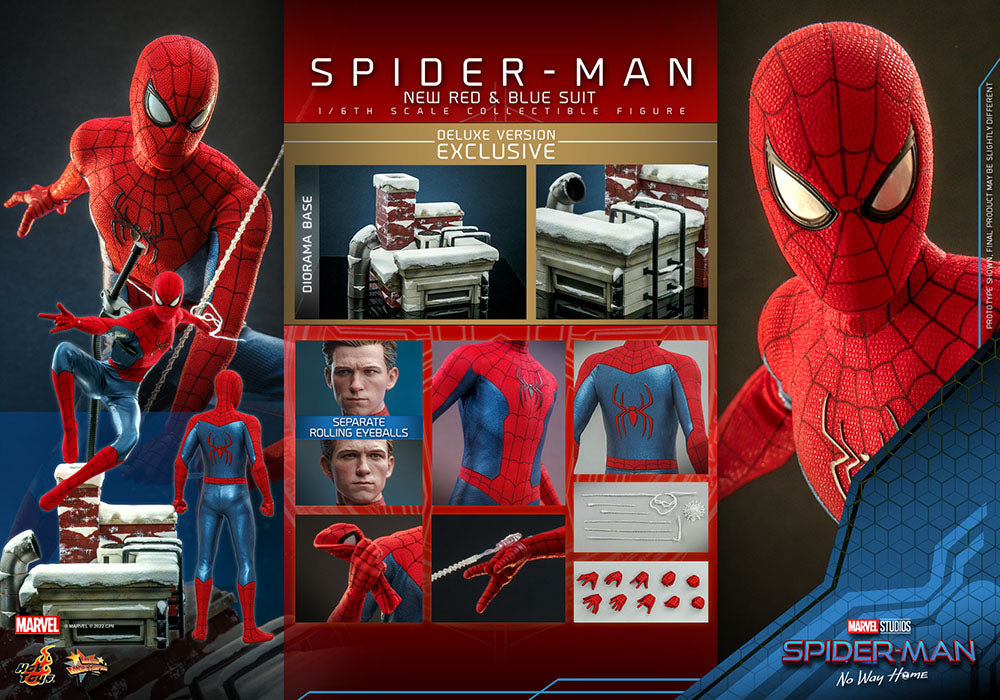Spider-Man: No Way Home Movie Masterpiece Action Figure 1/6 Spider-Man (nuovo costume rosso e blu) (versione deluxe) 28 cm