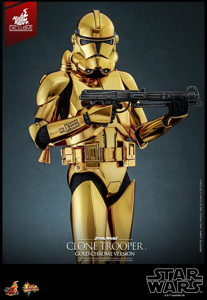 Star Wars Action Figure 1/6 Clone Trooper (Versione Cromata Oro) Esclusiva 30 cm