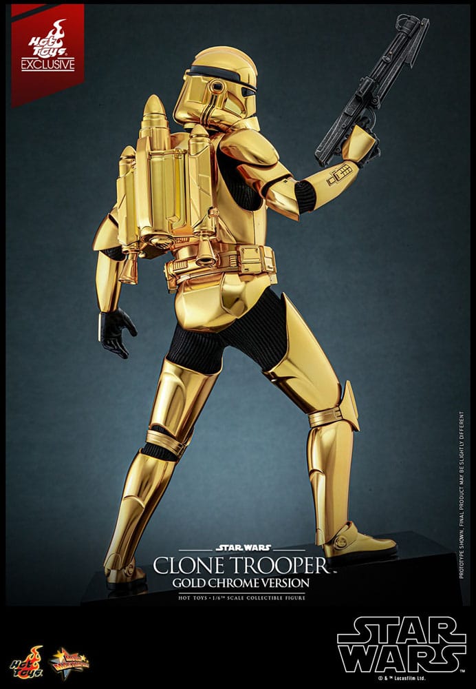 Star Wars Action Figure 1/6 Clone Trooper (Versione Cromata Oro) Esclusiva 30 cm
