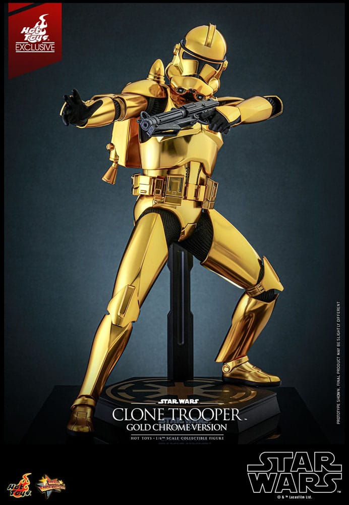 Star Wars Action Figure 1/6 Clone Trooper (Versione Cromata Oro) Esclusiva 30 cm