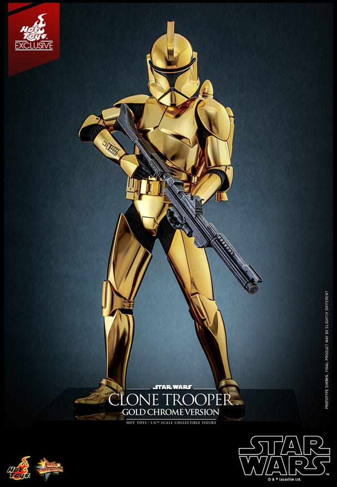 Star Wars Action Figure 1/6 Clone Trooper (Versione Cromata Oro) Esclusiva 30 cm