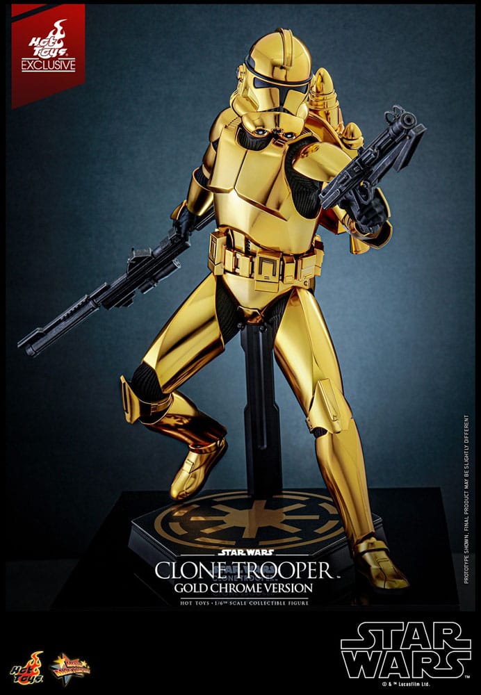 Star Wars Action Figure 1/6 Clone Trooper (Versione Cromata Oro) Esclusiva 30 cm