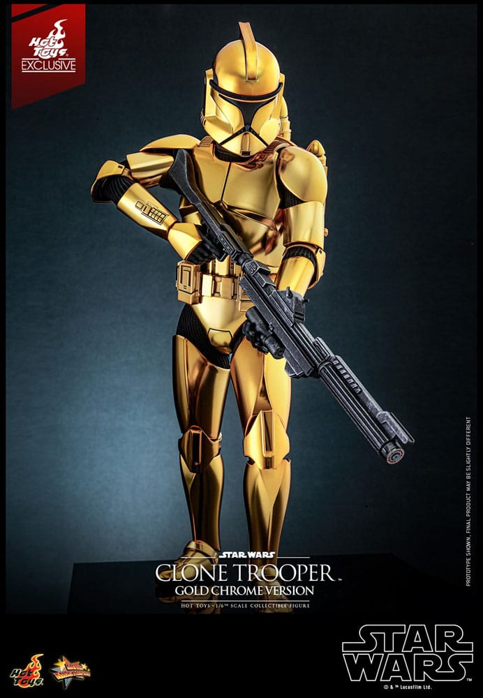 Star Wars Action Figure 1/6 Clone Trooper (Versione Cromata Oro) Esclusiva 30 cm
