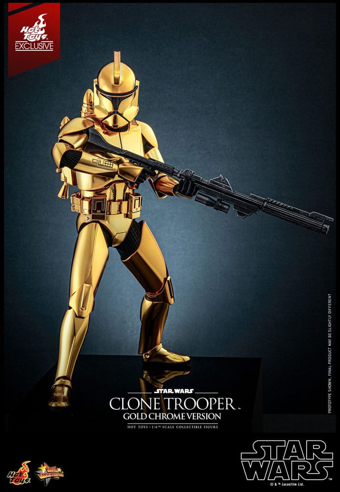 Star Wars Action Figure 1/6 Clone Trooper (Versione Cromata Oro) Esclusiva 30 cm