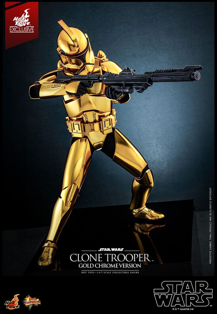 Star Wars Action Figure 1/6 Clone Trooper (Versione Cromata Oro) Esclusiva 30 cm