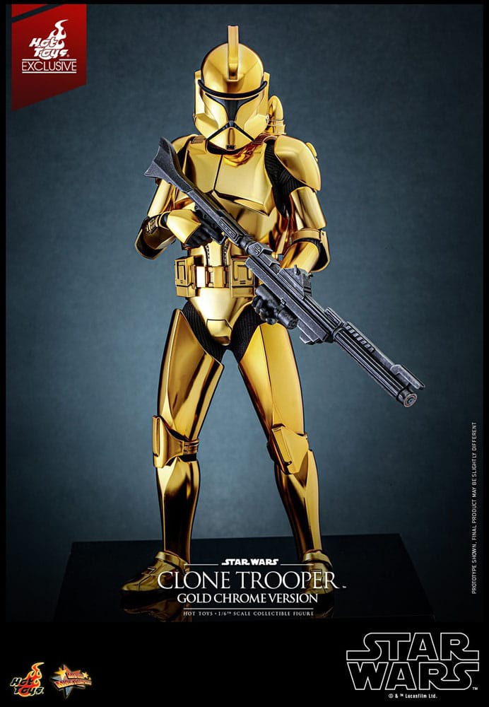 Star Wars Action Figure 1/6 Clone Trooper (Versione Cromata Oro) Esclusiva 30 cm