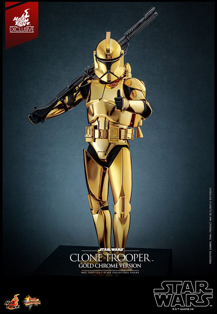 Star Wars Action Figure 1/6 Clone Trooper (Versione Cromata Oro) Esclusiva 30 cm