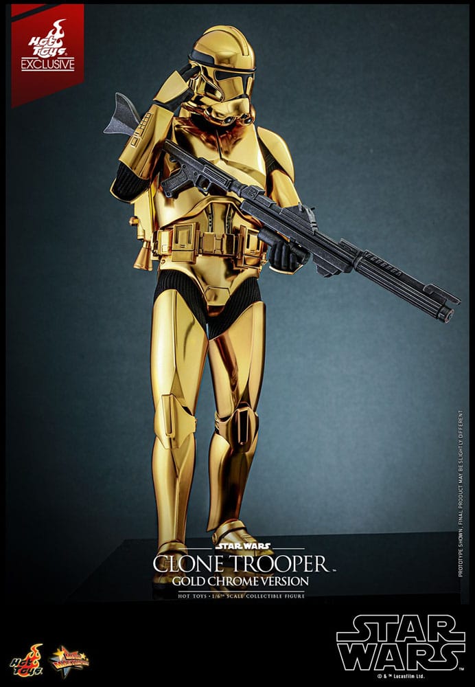 Star Wars Action Figure 1/6 Clone Trooper (Versione Cromata Oro) Esclusiva 30 cm