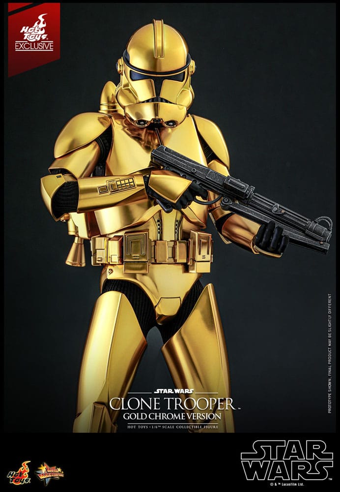 Star Wars Action Figure 1/6 Clone Trooper (Versione Cromata Oro) Esclusiva 30 cm