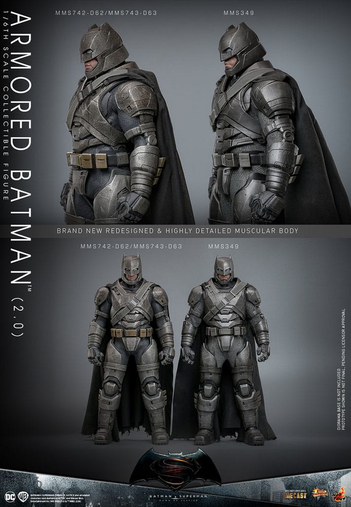 Batman v Superman: Dawn of Justice Movie Masterpiece Action Figure 1/6 Armored Batman 2.0 33 cm