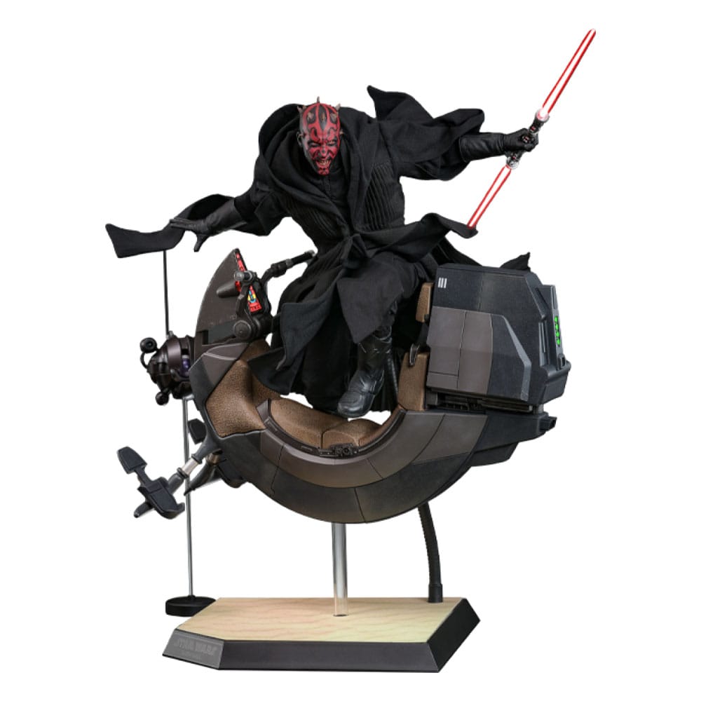Star Wars Episodio I - Capolavoro del film - Action figure 1/6 di Darth Maul con Sith Speeder, 29 cm