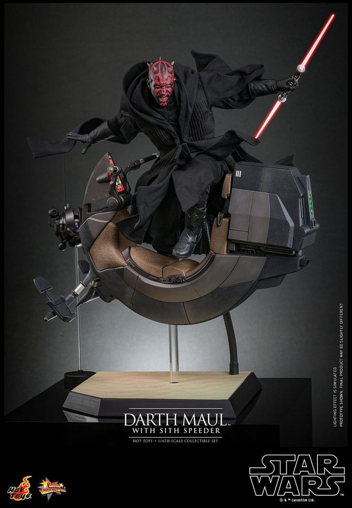 Star Wars Episodio I - Capolavoro del film - Action figure 1/6 di Darth Maul con Sith Speeder, 29 cm
