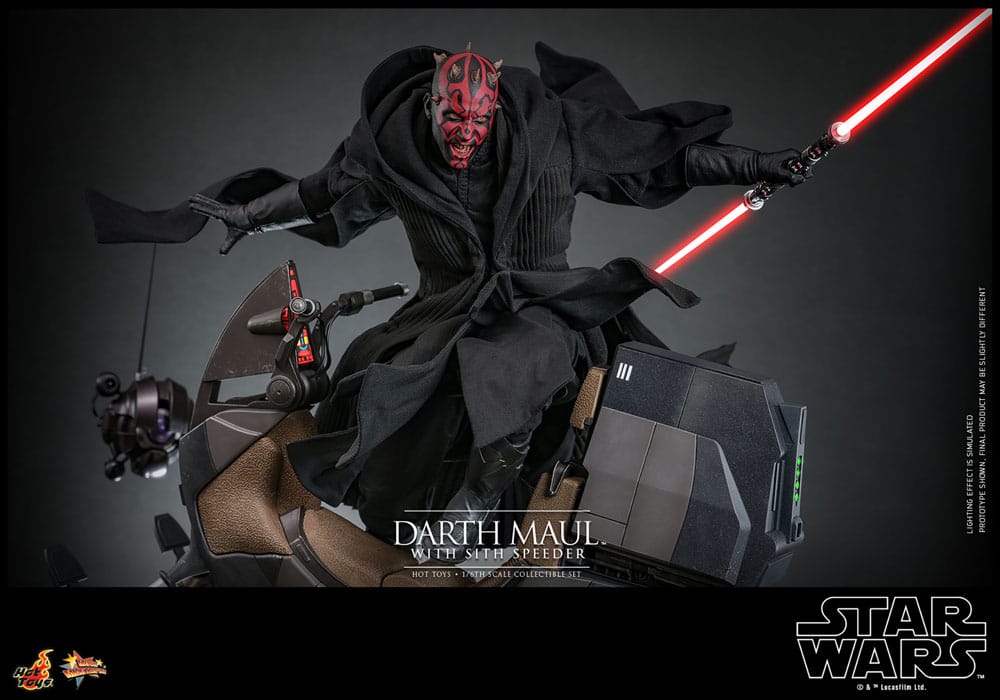Star Wars Episodio I - Capolavoro del film - Action figure 1/6 di Darth Maul con Sith Speeder, 29 cm