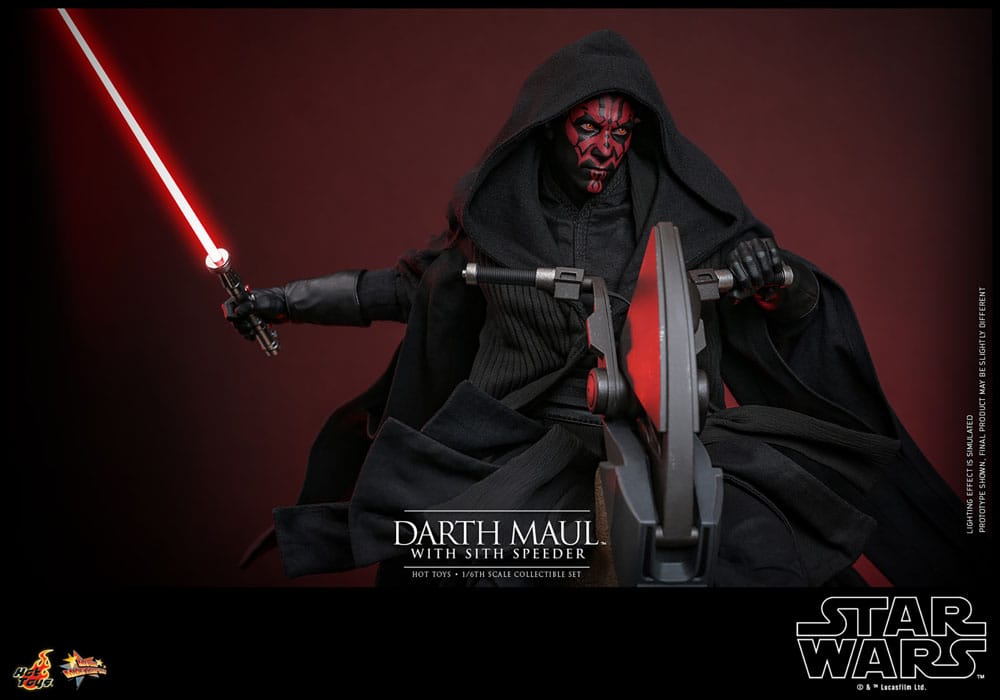 Star Wars Episodio I - Capolavoro del film - Action figure 1/6 di Darth Maul con Sith Speeder, 29 cm