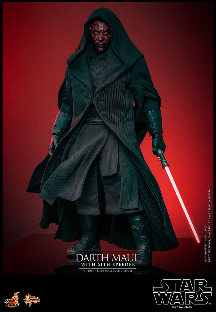 Star Wars Episodio I - Capolavoro del film - Action figure 1/6 di Darth Maul con Sith Speeder, 29 cm