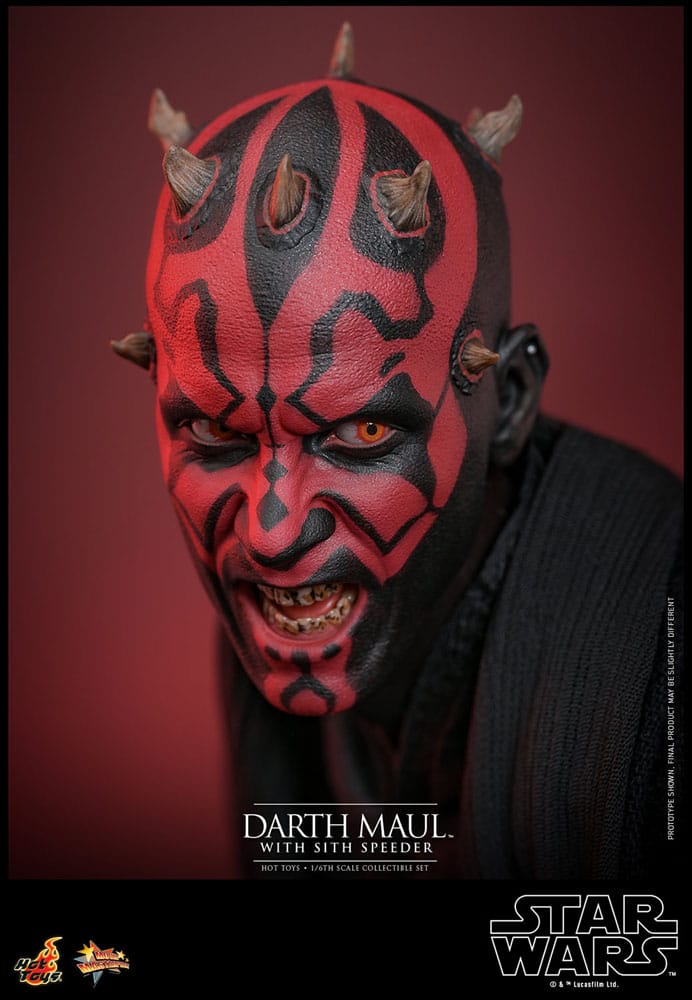 Star Wars Episodio I - Capolavoro del film - Action figure 1/6 di Darth Maul con Sith Speeder, 29 cm