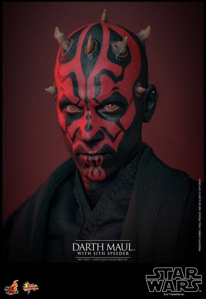 Star Wars Episodio I - Capolavoro del film - Action figure 1/6 di Darth Maul con Sith Speeder, 29 cm