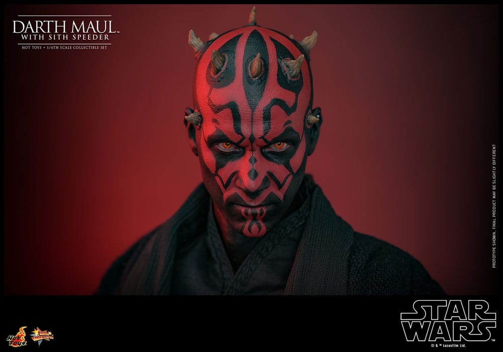 Star Wars Episodio I - Capolavoro del film - Action figure 1/6 di Darth Maul con Sith Speeder, 29 cm