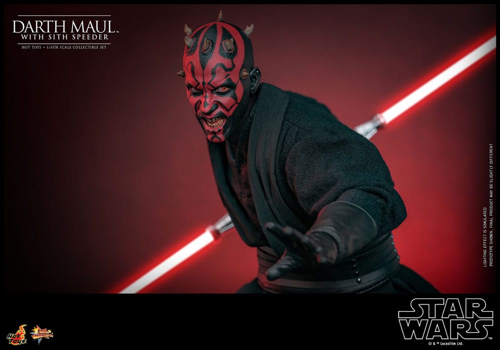 Star Wars Episodio I - Capolavoro del film - Action figure 1/6 di Darth Maul con Sith Speeder, 29 cm