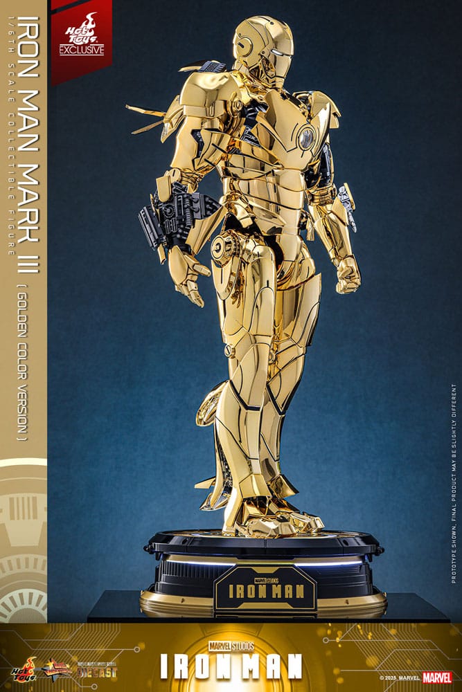 Iron Man Movie Masterpiece Diecast Action Figure 1/6 Iron Man Mark III (versione color oro) Esclusiva Hot Toys 33 cm
