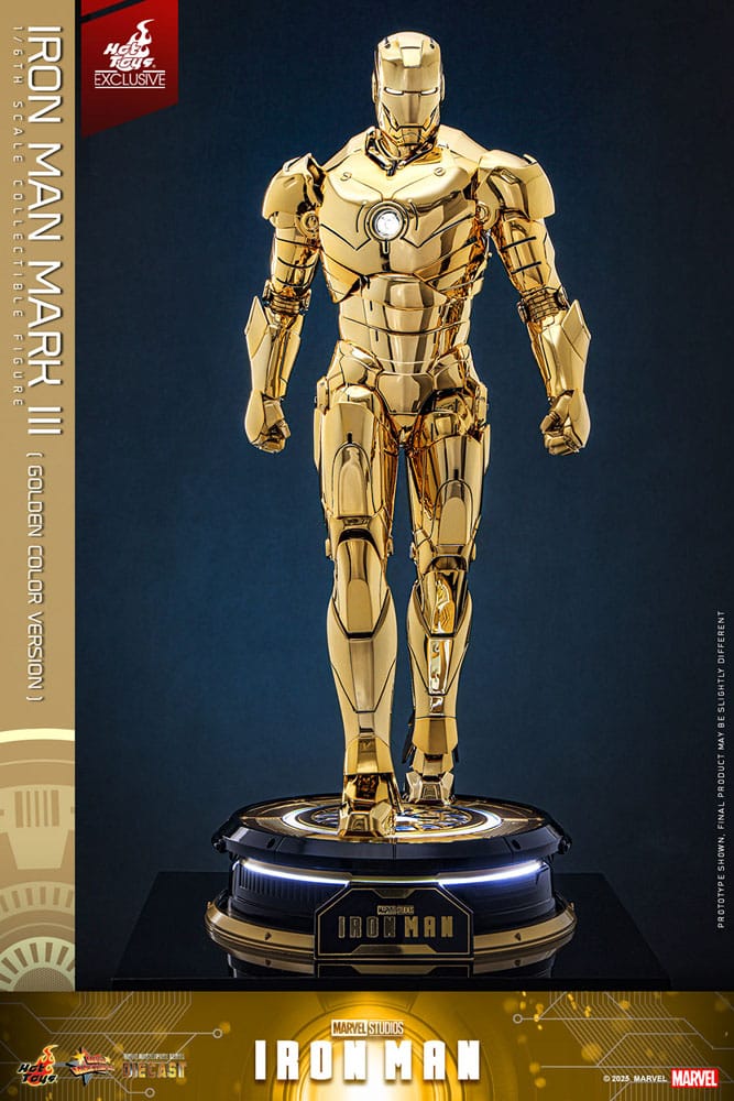 Iron Man Movie Masterpiece Diecast Action Figure 1/6 Iron Man Mark III (versione color oro) Esclusiva Hot Toys 33 cm