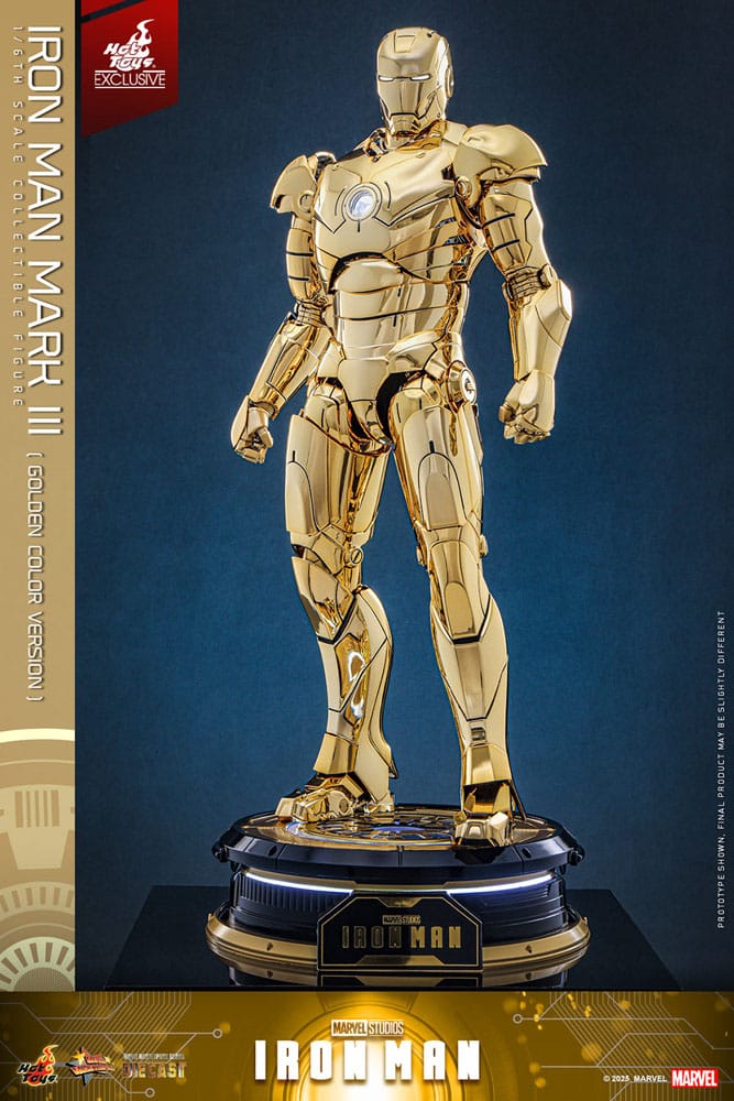 Iron Man Movie Masterpiece Diecast Action Figure 1/6 Iron Man Mark III (versione color oro) Esclusiva Hot Toys 33 cm