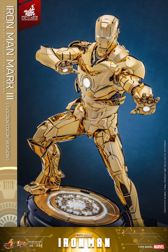 Iron Man Movie Masterpiece Diecast Action Figure 1/6 Iron Man Mark III (Gold Color Version) Hot Toys Exclusive 33 cm