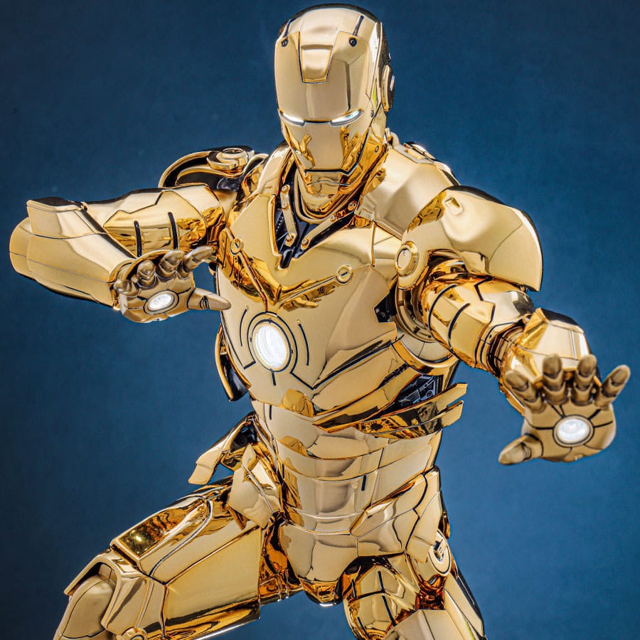 Iron Man Movie Masterpiece Diecast Action Figure 1/6 Iron Man Mark III (versione color oro) Esclusiva Hot Toys 33 cm