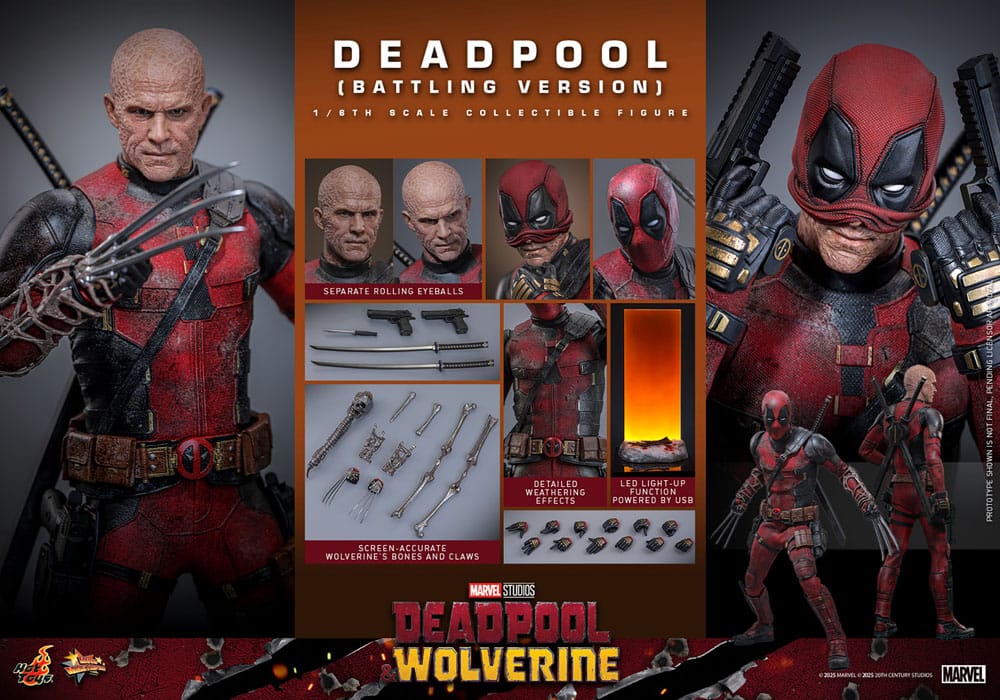 Deadpool & Wolverine Movie Masterpiece Action Figure 1/6 Deadpool (Battling Version) 31 cm