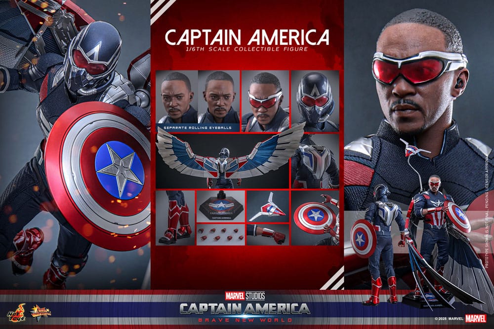 Captain America: Brave New World Movie Masterpiece Action Figure 1/6 Captain America 30 cm