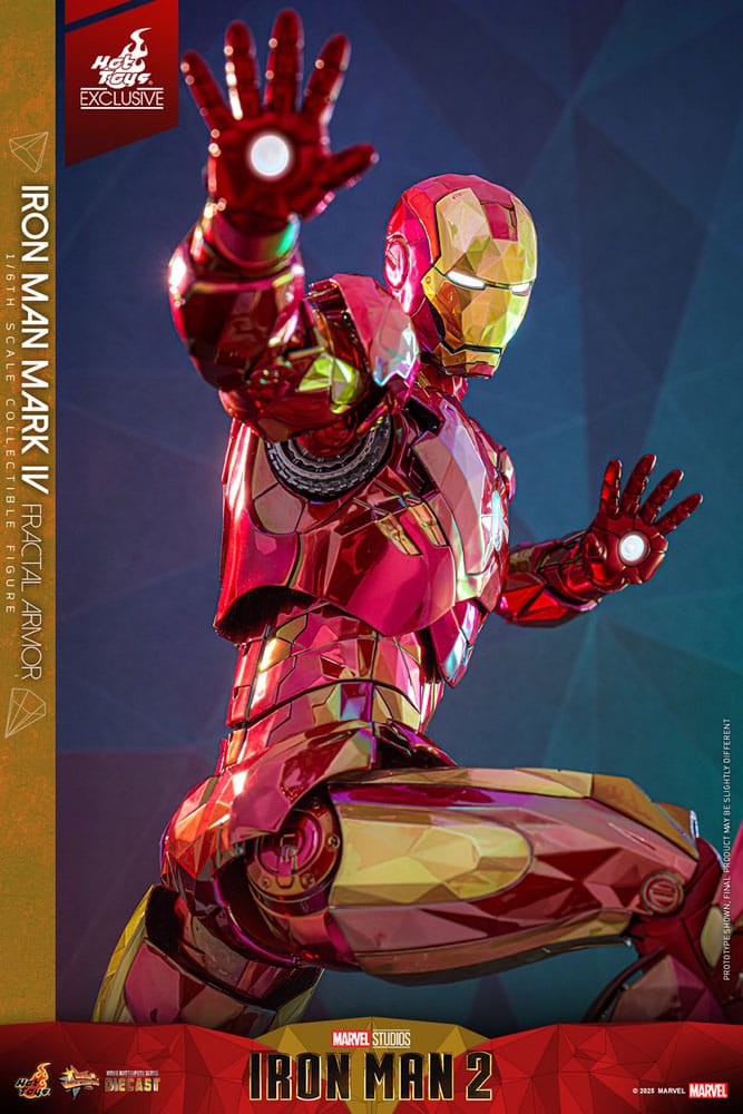 Iron Man Movie Masterpiece Diecast Action Figure 1/6 Iron Man Mark VI (Fractal Armor) Hot Toys Exclusive 33 cm