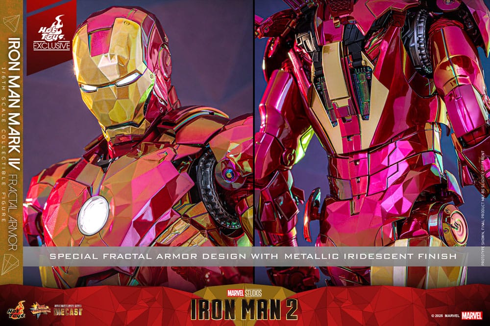 Iron Man Movie Masterpiece Diecast Action Figure 1/6 Iron Man Mark VI (Fractal Armor) Hot Toys Exclusive 33 cm