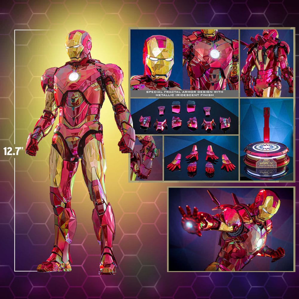 Iron Man Movie Masterpiece Diecast Action Figure 1/6 Iron Man Mark VI (Fractal Armor) Hot Toys Exclusive 33 cm
