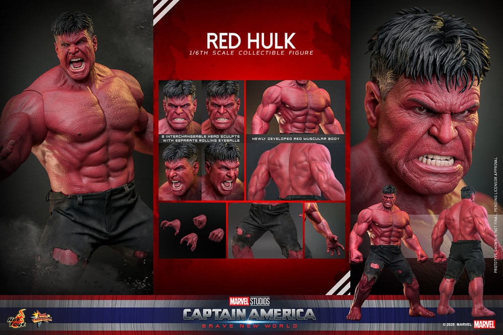 Captain America: Brave New World Movie Masterpiece Action Figure 1/6 Red Hulk 47 cm