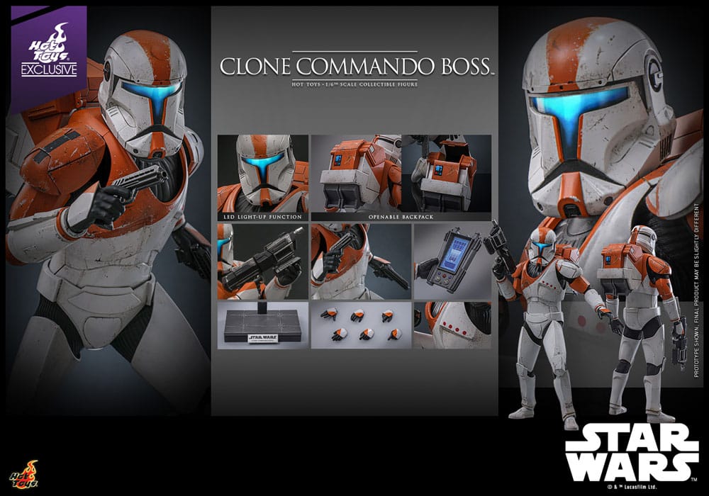 Star Wars: The Clone Wars Action Figure 1/6 Clone Commando Boss Hot Toys Exclusive 30 cm