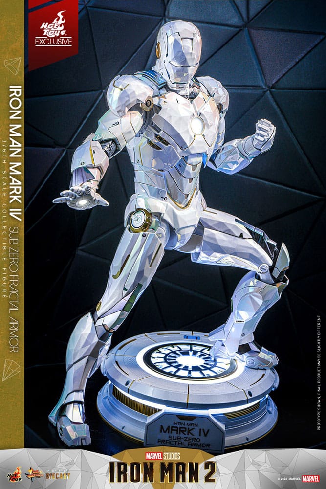 Iron Man 2 Movie Masterpiece Diecast Action Figure 1/6 Iron Man Mark IV (Sub-Zero Fractal Armor) Hot Toys Exclusive 33 cm