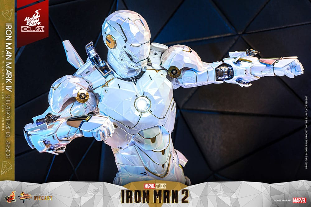 Iron Man 2 Movie Masterpiece Diecast Action Figure 1/6 Iron Man Mark IV (Sub-Zero Fractal Armor) Hot Toys Exclusive 33 cm