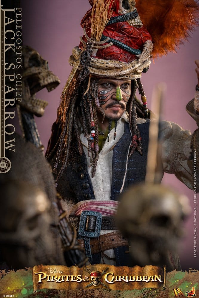 Pirates of the Caribbean: Dead Man's Chest Action DX Figure 1/6 Pelegostos Chief Jack Sparrow 30 cm